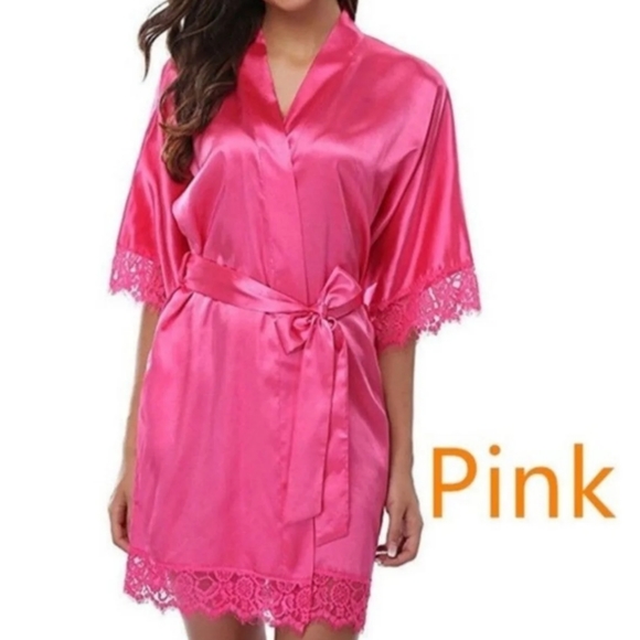 Other - NWT XS elegant pink robe & thong panties